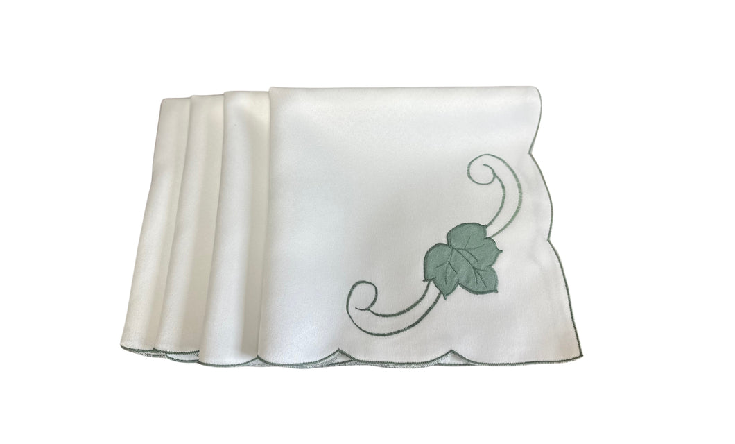 Table Napkins Embroidered Leaf Design 18