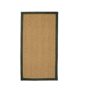 Natural Herringbone Weave Coir Rug or Runner with Coloured Border (7 Colours)