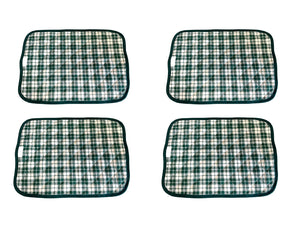 Tartan Quilted Kitchen Dining Table Protector 4 Pack of Placemats 38cm x 28cm (2 Colours)