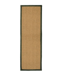 Natural Herringbone Weave Coir Rug or Runner with Coloured Border (7 Colours)