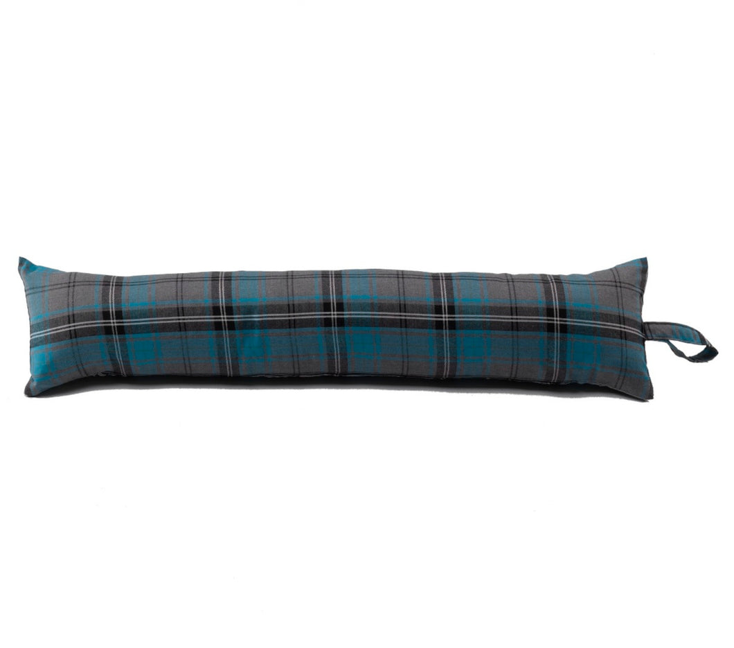 Turquoise & Grey Tartan Check Draught Excluder (4 Sizes)