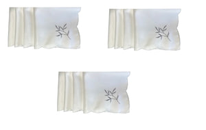 Table Napkins Embroidered Sprig Design 18" x 18" (4 Colours)