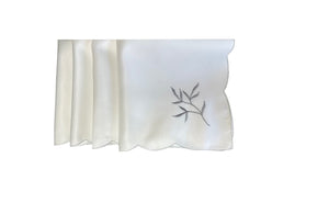 Table Napkins Embroidered Sprig Design 18" x 18" (4 Colours)