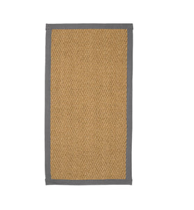 Natural Herringbone Weave Coir Rug or Runner with Coloured Border (7 Colours)