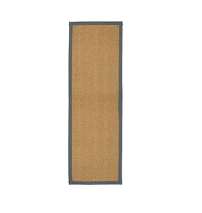 Natural Herringbone Weave Coir Rug or Runner with Coloured Border (7 Colours)