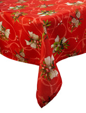 Load image into Gallery viewer, Christmas Holly &amp; Bow Pattern Table Cloth ( 2 Sizes)