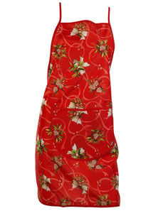 Christmas Holly & Bow Pattern Apron (28" x 30")