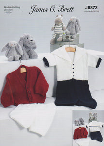 James Brett Double Knitting Pattern Babies Romper, Cardigan & Shorts (JB873)