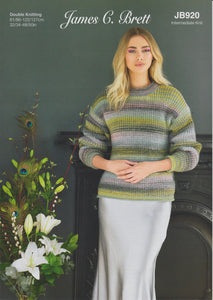 James Brett Knitting Pattern Double Knit Women’s Sweater (JB920)