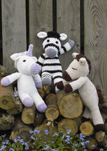 Load image into Gallery viewer, James Brett Chunky Crochet Pattern – Horatio Horse, Ursula Unicorn &amp; Zachary Zebra (JB933)