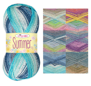 King Cole Summer 4ply Yarn 100g Ball (6 Shades)