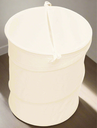 Collapsible Laundry Basket - 44cm Diameter Cream