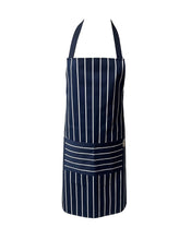 Load image into Gallery viewer, Navy Adult 100% Cotton Bib Apron with Pocket 60cm x 80cm