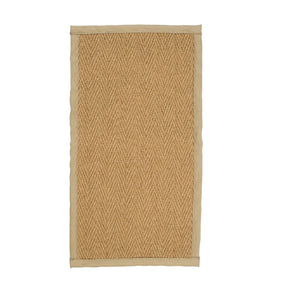 Natural Herringbone Weave Coir Rug or Runner with Coloured Border (7 Colours)