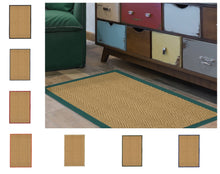 Load image into Gallery viewer, Natural Herringbone Weave Coir Rug or Runner with Coloured Border (7 Colours)