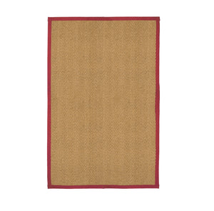 Natural Herringbone Weave Coir Rug or Runner with Coloured Border (7 Colours)