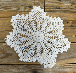 White Snowflake Crochet Doilies - Pack of 6 (10")