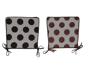 Set of Polka Dot Square Seat Pads 14.5" x 14.5" (2 Colours)