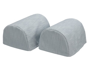 Chenille Pair of Arm Caps or Chair Back (Duck Egg or Grey)