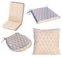 Load image into Gallery viewer, Yellow Abstract Pattern Outdoor Water Resistant Seat Pad, Cushion or Cover