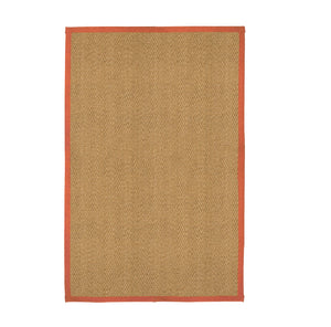 Natural Herringbone Weave Coir Rug or Runner with Coloured Border (7 Colours)