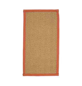 Natural Herringbone Weave Coir Rug or Runner with Coloured Border (7 Colours)