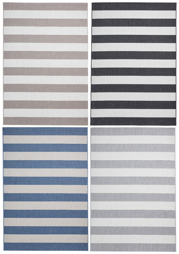 Santa Monica Striped Outdoor Garden Rug (4 Colours)