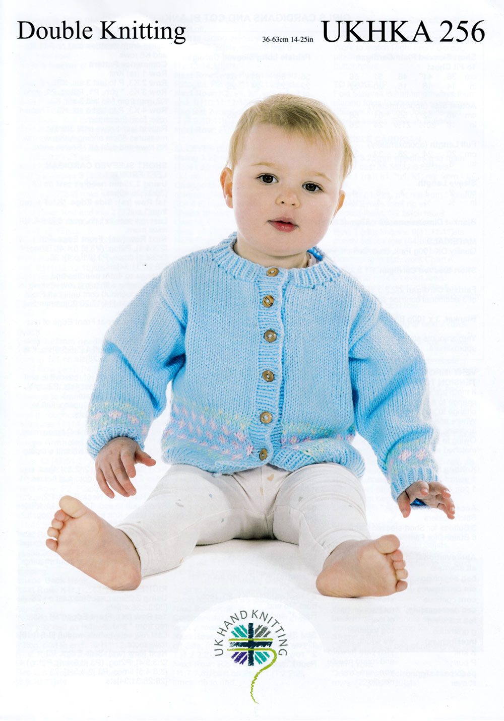 UKHKA 256 Double Knitting Pattern – Baby Cardigan & Cot Blanket