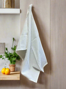 Waffle White Cotton Tea Towels (Various Pack Sizes)