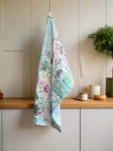 Load image into Gallery viewer, Floral Peonies &amp; Roses Watercolour Cotton Tea Towel