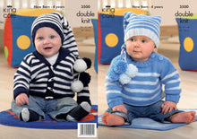 Load image into Gallery viewer, King Cole DK Knitting Pattern - Baby Sweater Jacket Hat &amp; Blanket (3500)