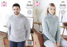 Load image into Gallery viewer, King Cole Chunky Knitting Pattern - Ladies/Mens Sweaters (5499)
