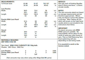 King Cole Double Knitting Pattern - Ladies Ponchos & Snood (5507)