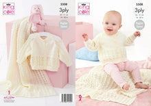 Load image into Gallery viewer, King Cole 3ply Knitting Pattern - Baby Cardigan &amp; Blanket (5508)