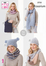 Load image into Gallery viewer, King Cole Rosarium Knitting Pattern - Ladies Accessories (5755)