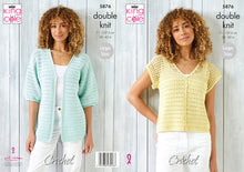 Load image into Gallery viewer, King Cole Double Knit Crochet Pattern - Ladies Top &amp; Cardigan (5876)