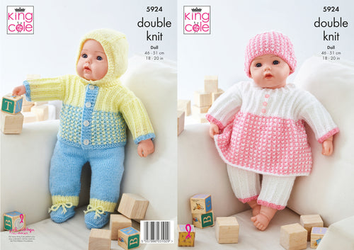 King Cole DK Knitting Pattern - Doll Clothes (5924)