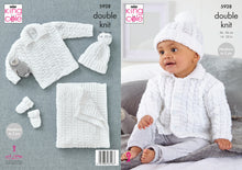 Load image into Gallery viewer, King Cole DK Knitting Pattern - Baby Jacket Hat Mitts &amp; Blanket (5928)