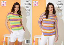 Load image into Gallery viewer, King Cole Double Knit Knitting Pattern - Ladies Sweater &amp; Top (5977)