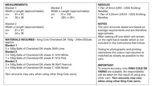 King Cole Double Knitting Pattern – Babies Blankets (6002)