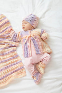 King Cole DK Knitting Pattern - Baby Cardigan Matinee Coat & Blanket (6029)