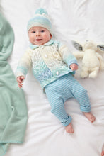 Load image into Gallery viewer, King Cole DK Knitting Pattern - Baby Jacket Sweater Cardigan &amp; Hat (6033)