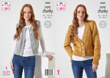 Load image into Gallery viewer, King Cole Super Chunky Knitting Pattern - Ladies Cardigan &amp; Waistcoat (6065)