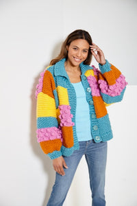 King Cole Super Chunky Knitting Pattern – Ladies Cardigan, Sweater & Hat (6076)