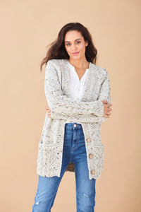 King Cole Chunky Knitting Pattern – Ladies Button Up Cardigan & Sweater (6110)