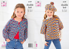 Load image into Gallery viewer, King Cole Knitting Pattern - Kids Overtop,Cardigan &amp; Beret 6139