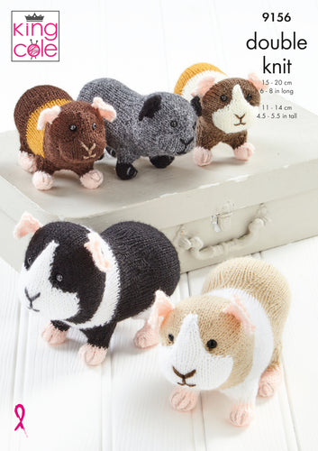 King Cole Double Knit Knitting Pattern - Guinea Pigs (9156)