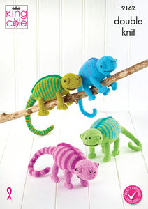 King Cole Double Knit Knitting Pattern - Chameleons (9162)