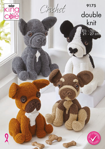 King Cole Amigurumi Crochet Pattern – French Bulldogs (9175)