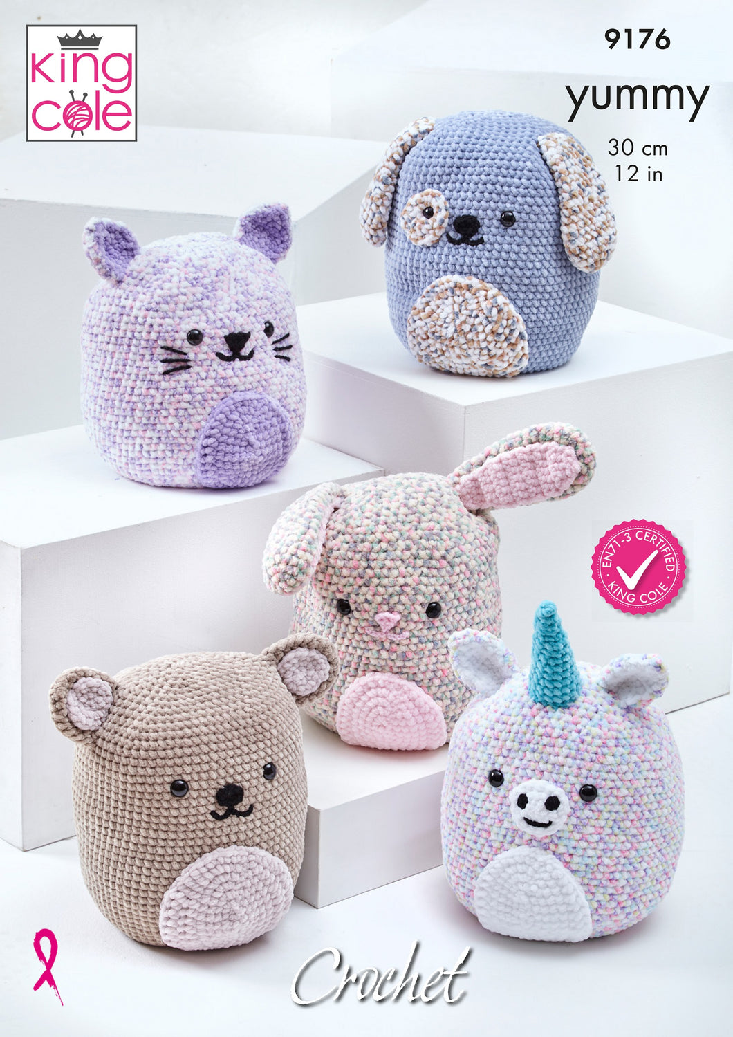 King Cole Amigurumi Crochet Pattern - Squishy Animal Toys (9176)